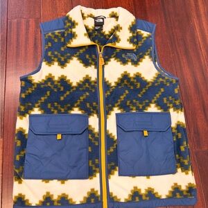 The North Face White and Brown Vest